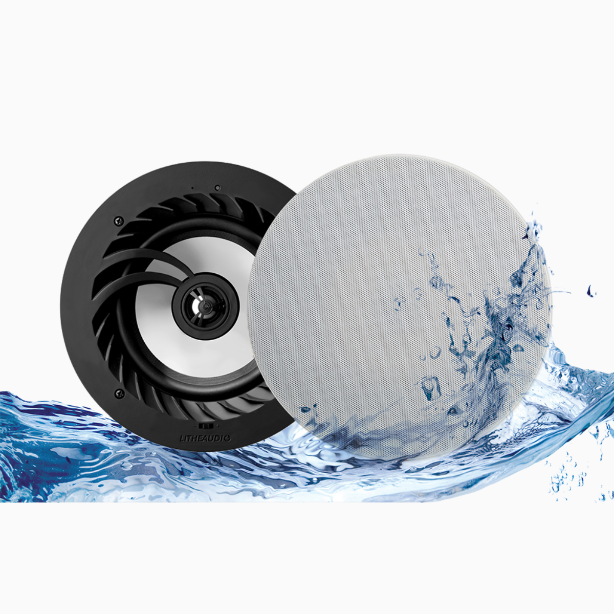 Lithe Audio 03211 6.5" Bluetooth 5 IP44 Rated Bathroom Ceiling Speaker Pair