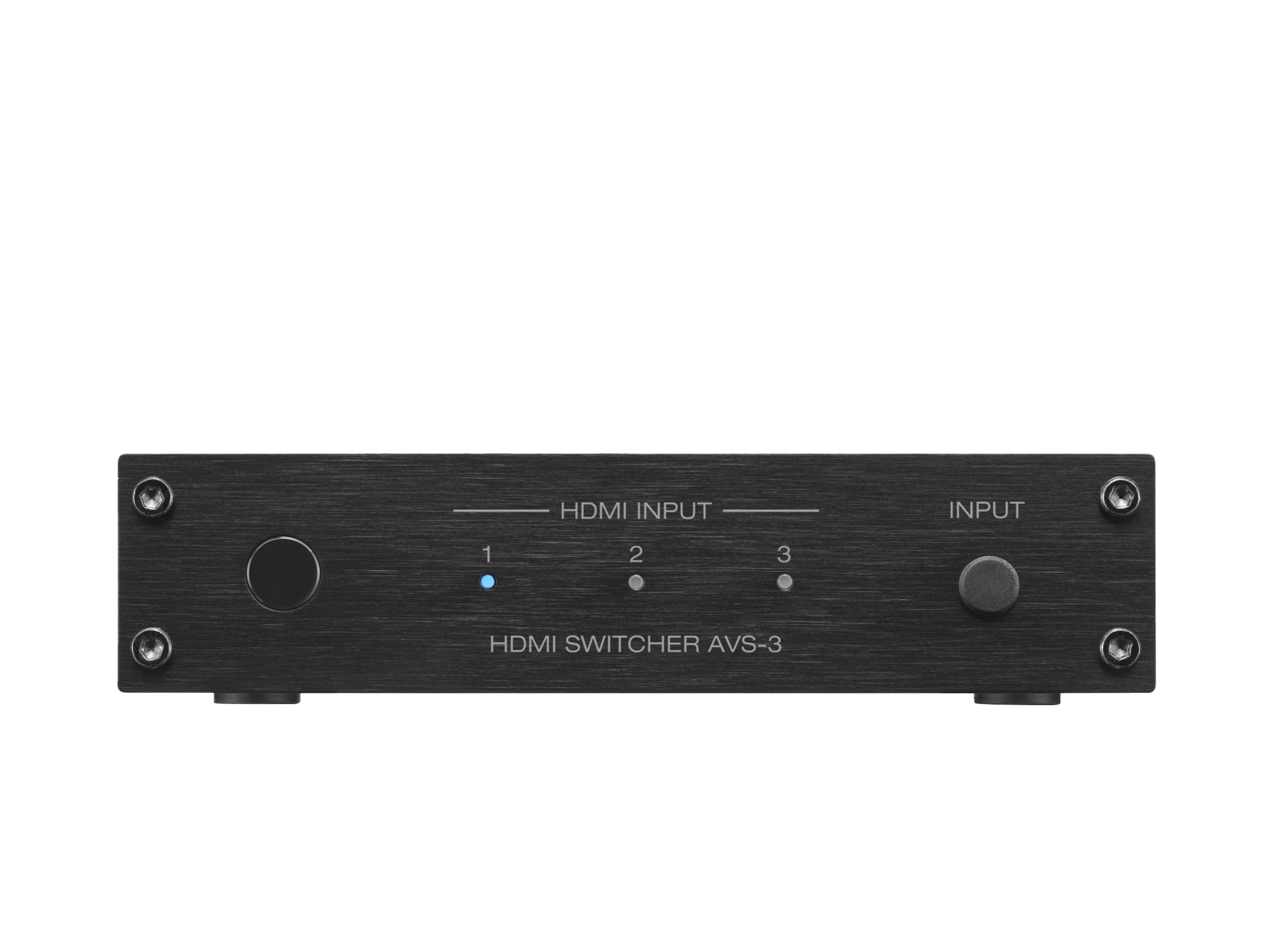Black HDMI switcher AVS-3 on a white background