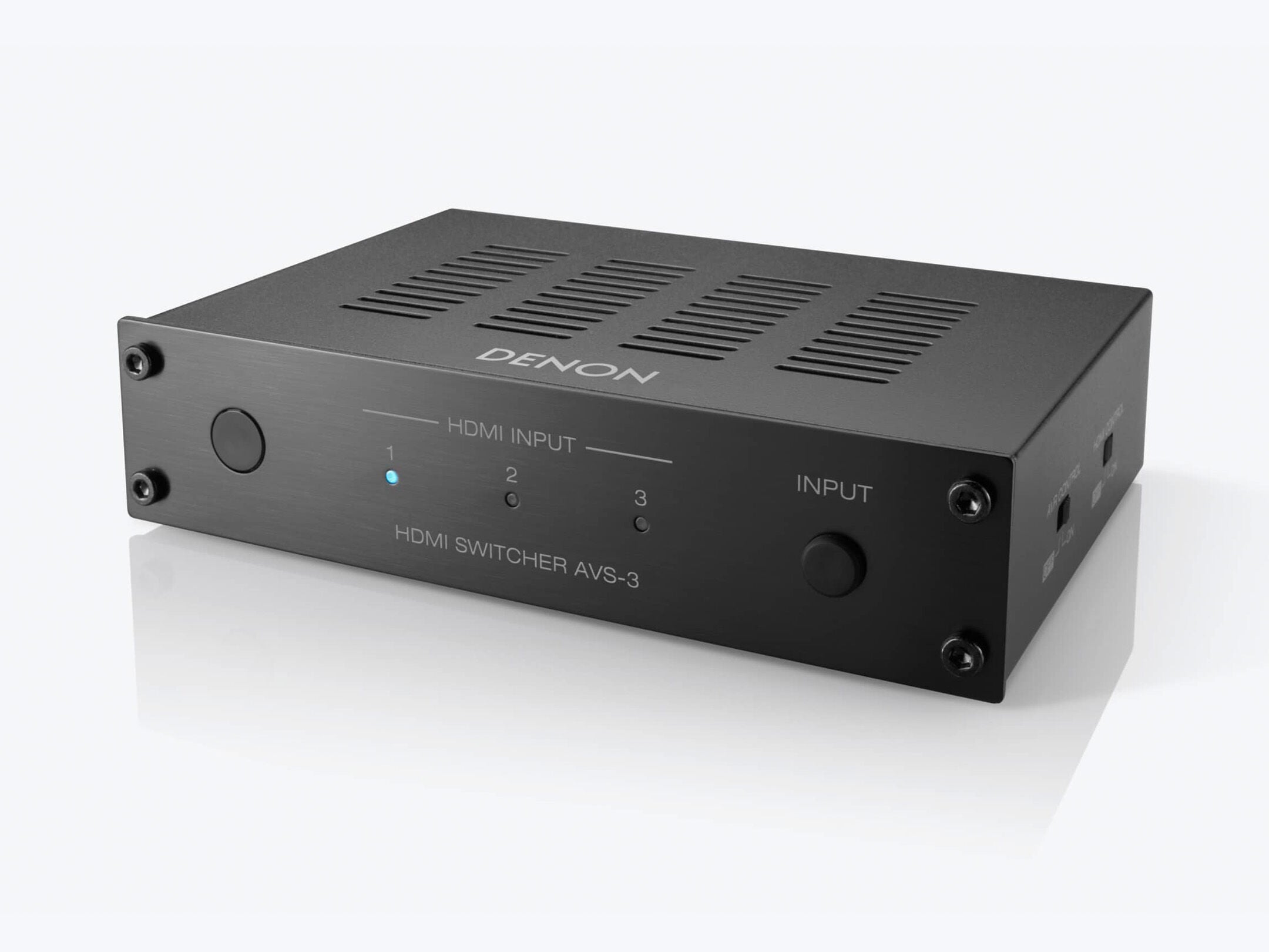 Denon HDMI switcher on a white background