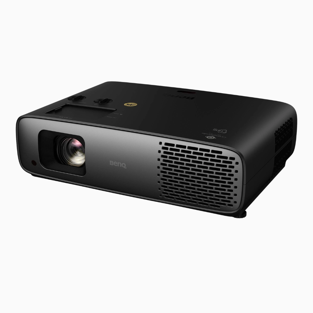 Black BenQ projector on a white background