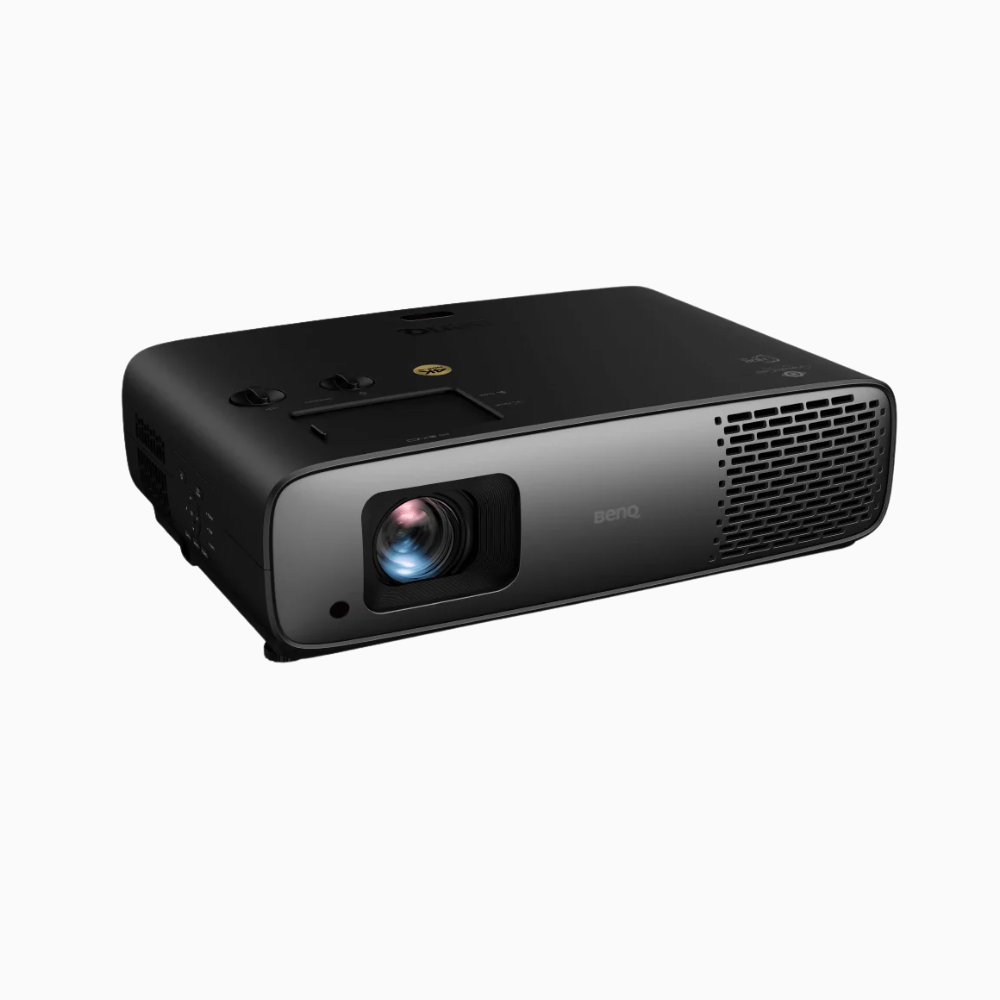 Black BenQ projector on a white background