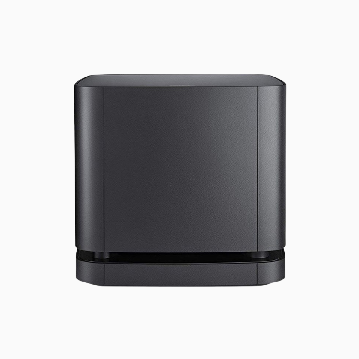 Black electronic device on a white background