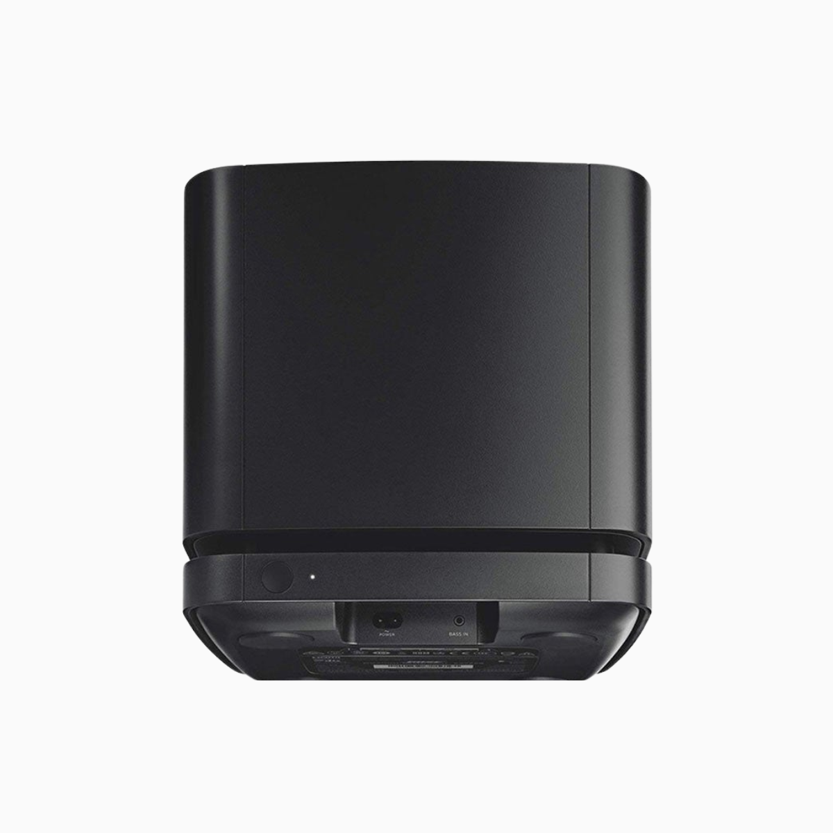 Black electronic device on a white background