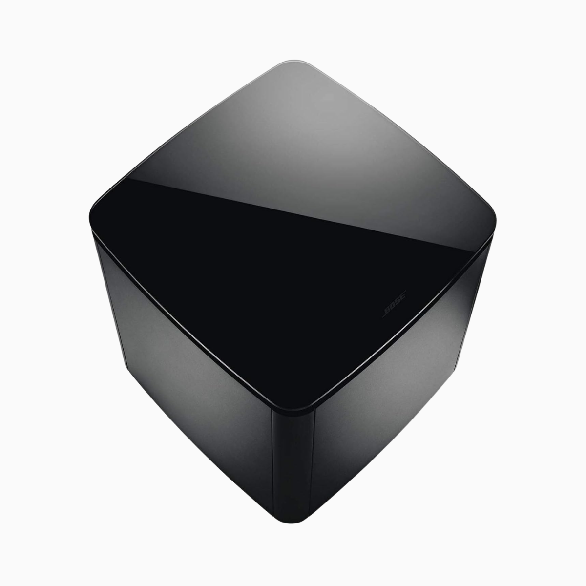 Black cube on a white background