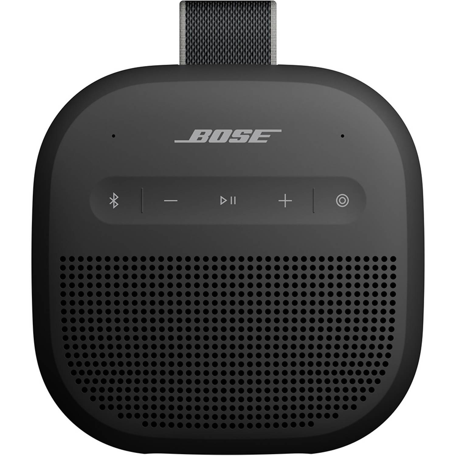 Black Bose speaker on a white background