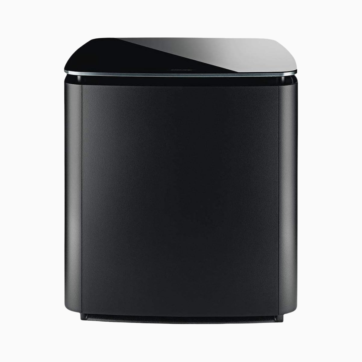 Black subwoofer finish on a white background