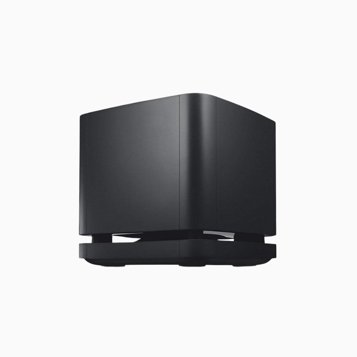 Black electronic device on a white background