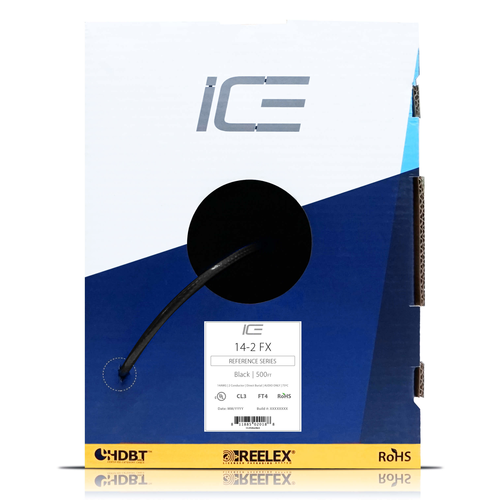 ICE electronic component packaging with branding and specifications on a white background