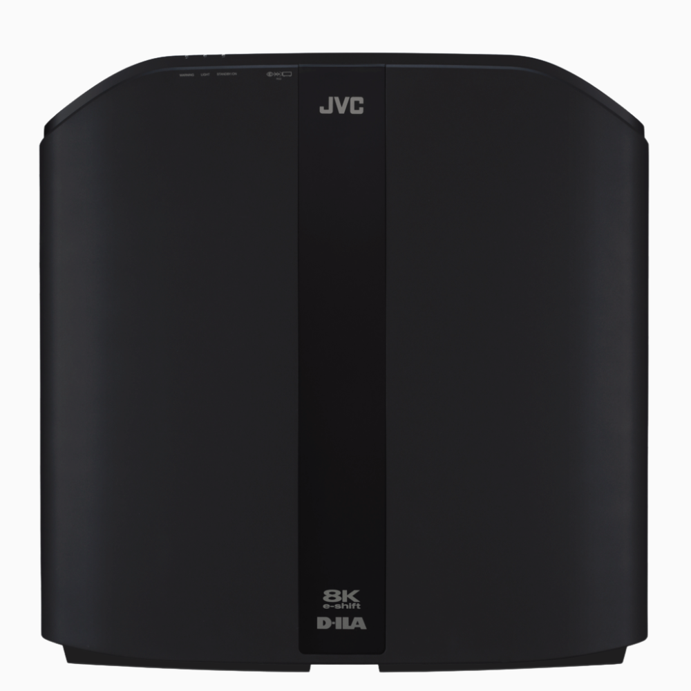 Black JVC electronic device on a white background