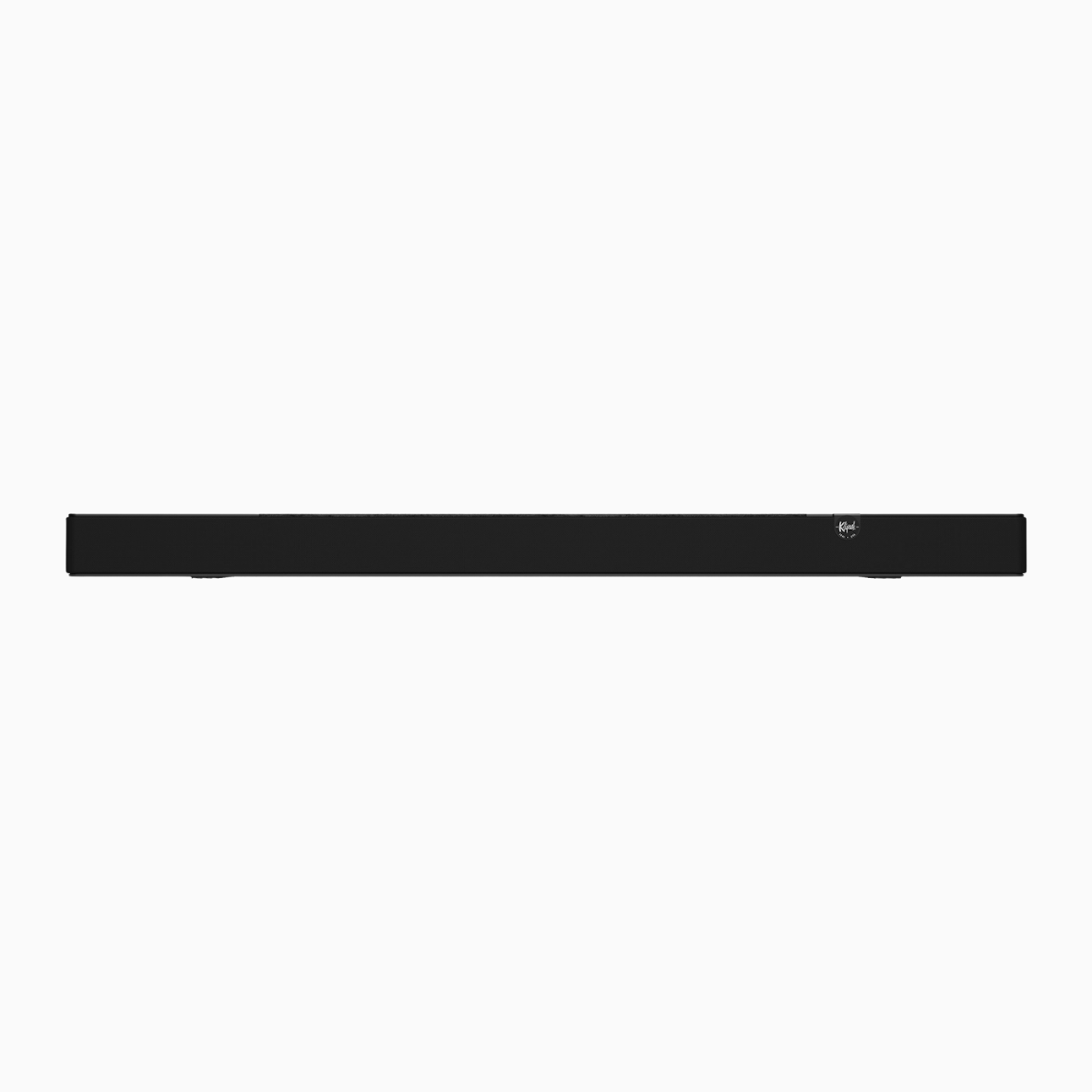 Black soundbar on a white background