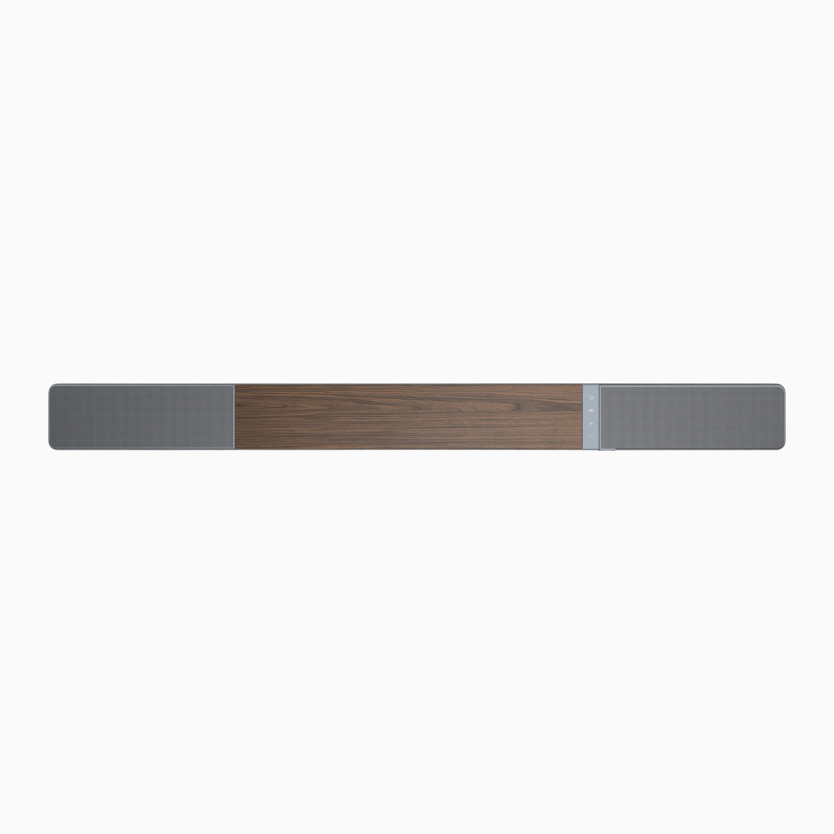 Rectangular object with gray ends and a wooden center on a white background