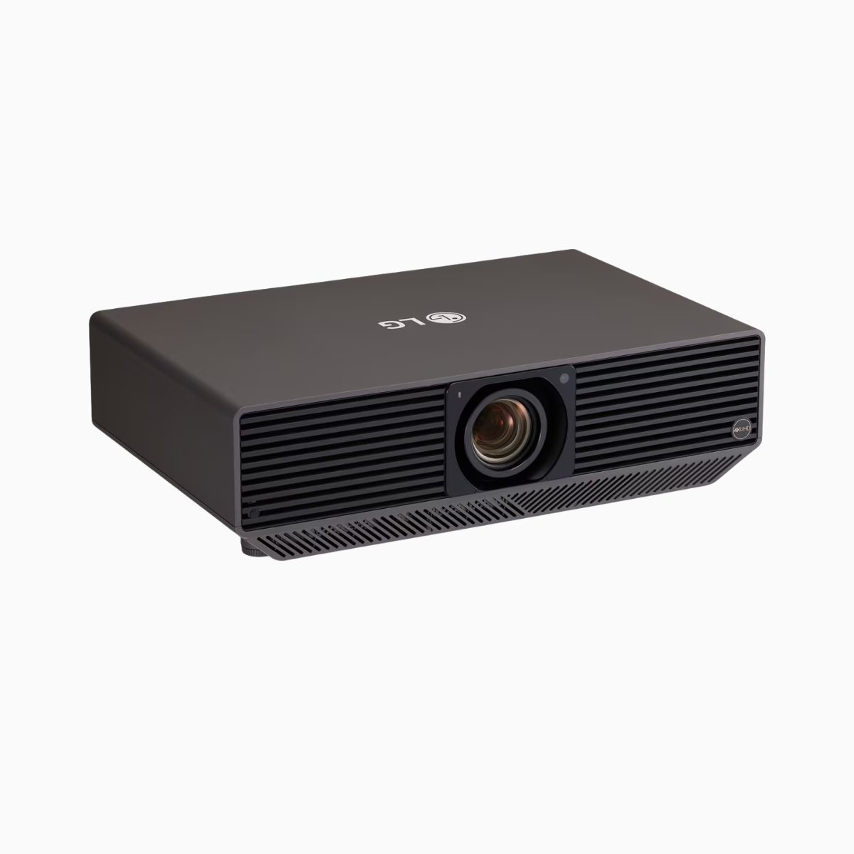 Black LG projector on a white background