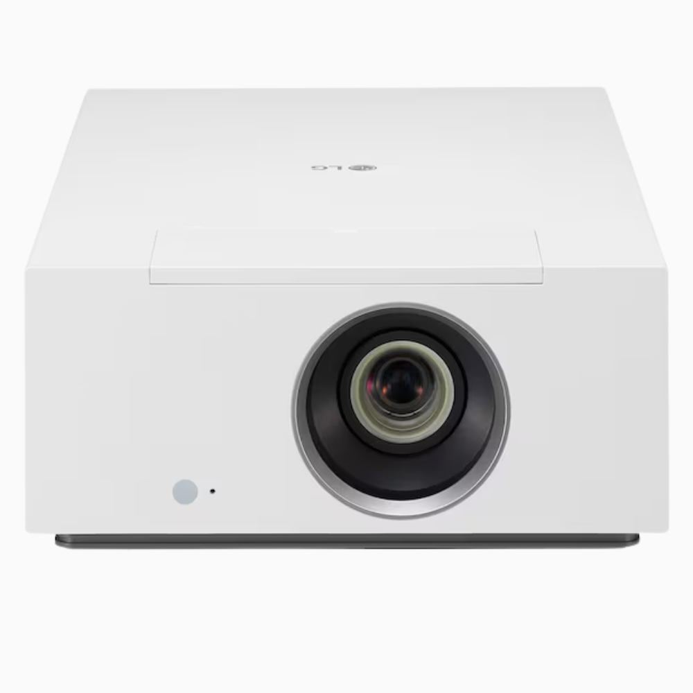LG HU 710P projector on a white background