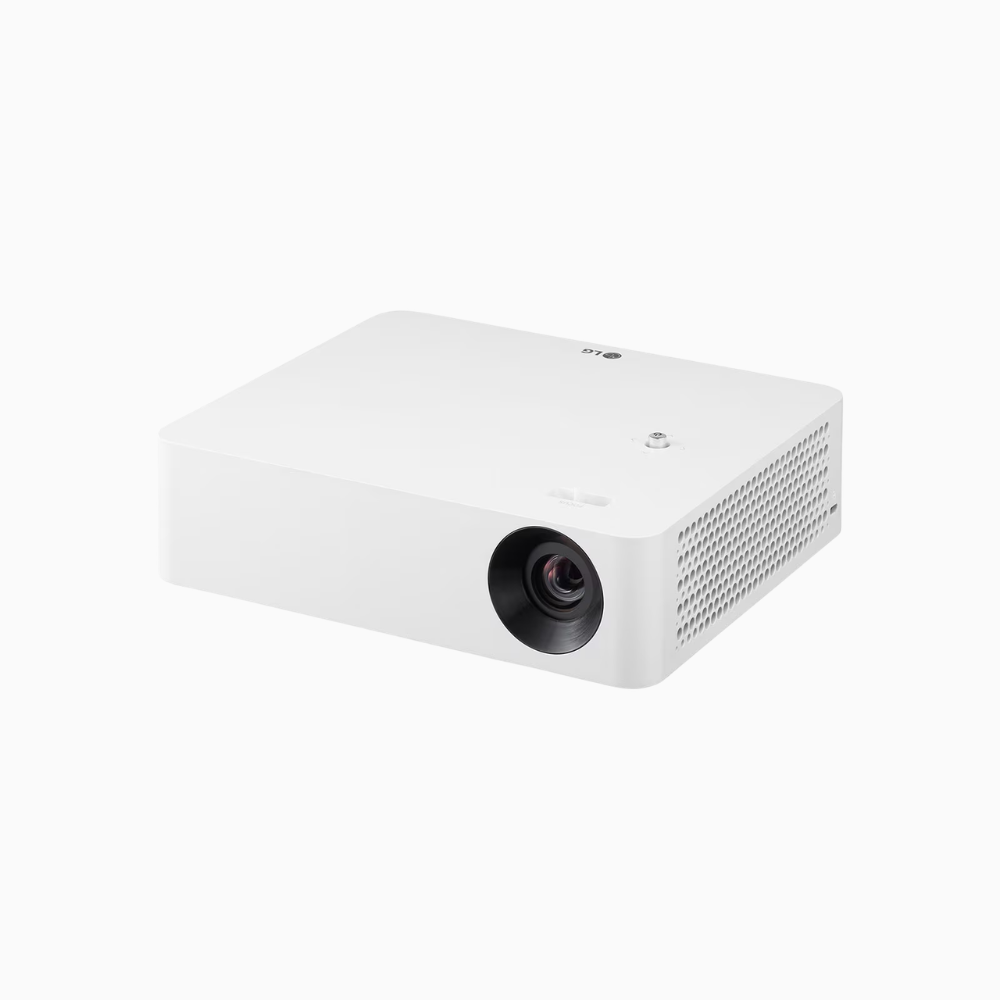 LG projector on a white background