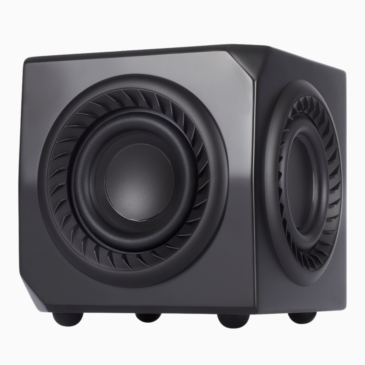Black speaker on a white background