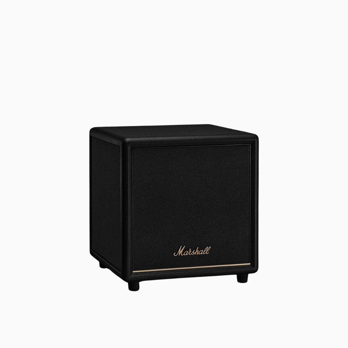 Black Marshall speaker on a white background
