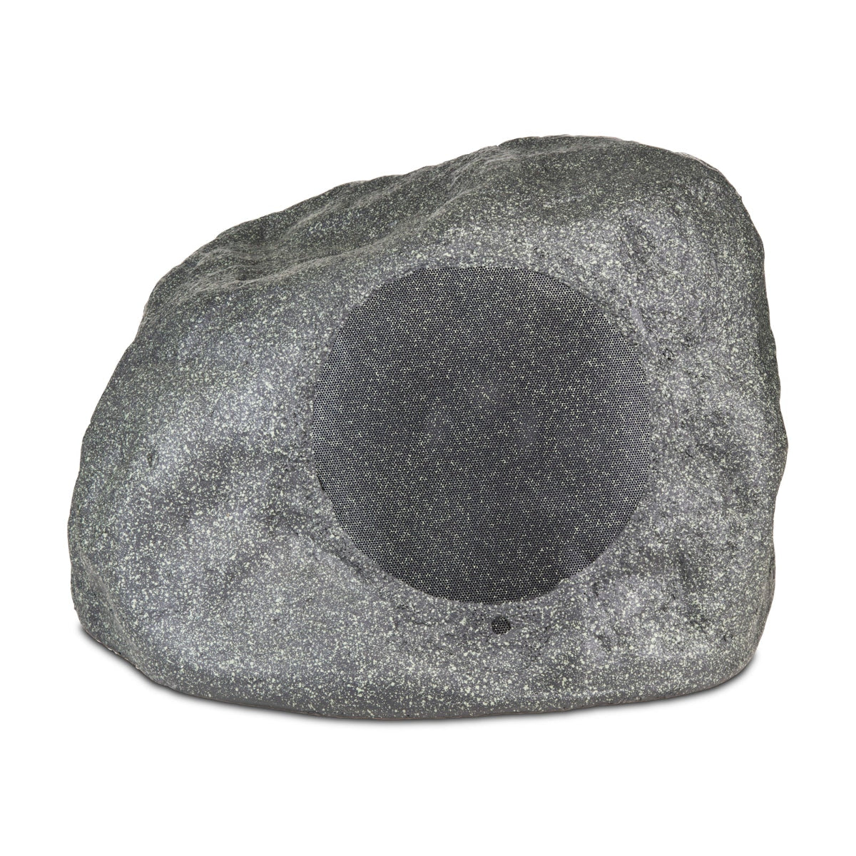 Rustic stone-like outdoor speaker on a white background