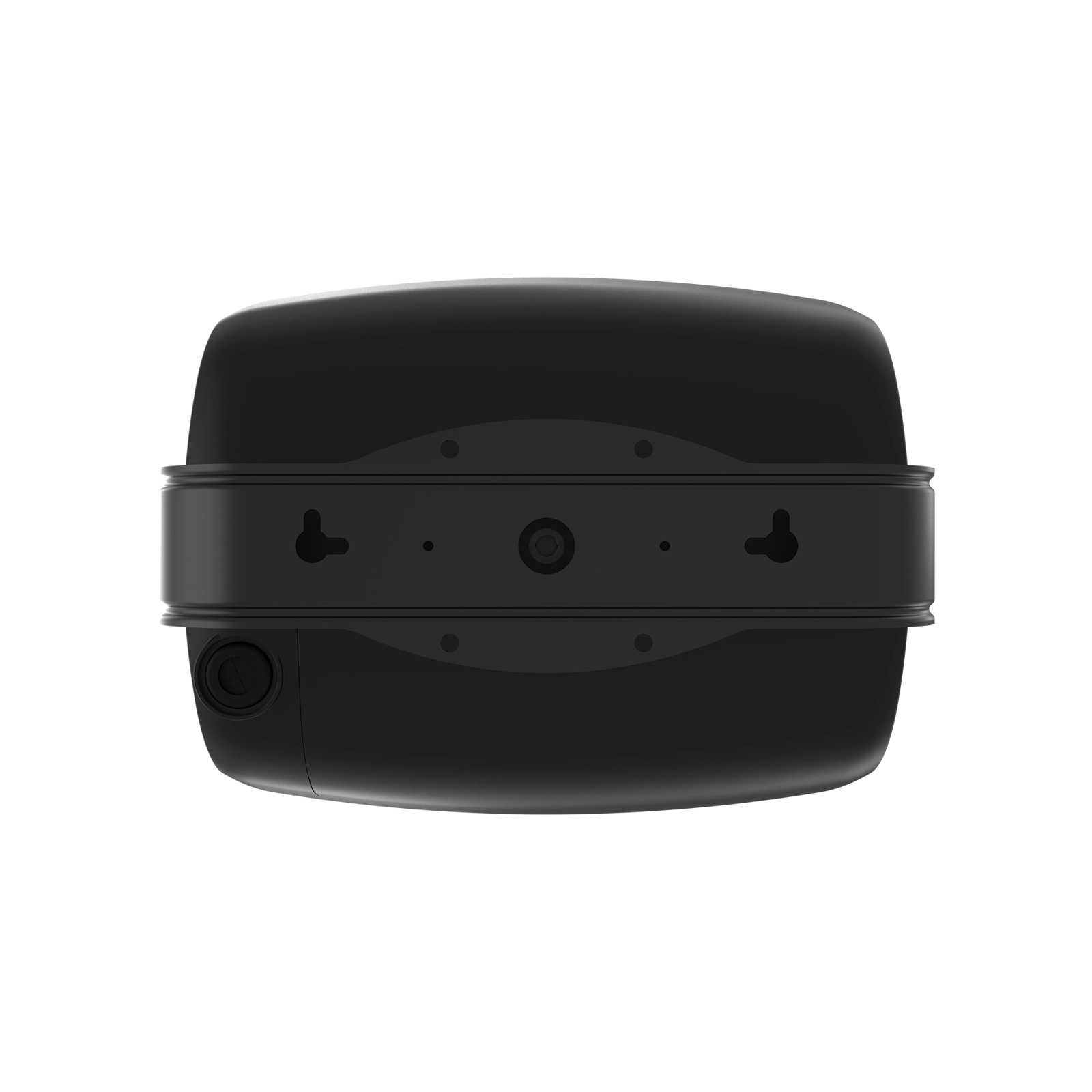 Black electronic device on a white background