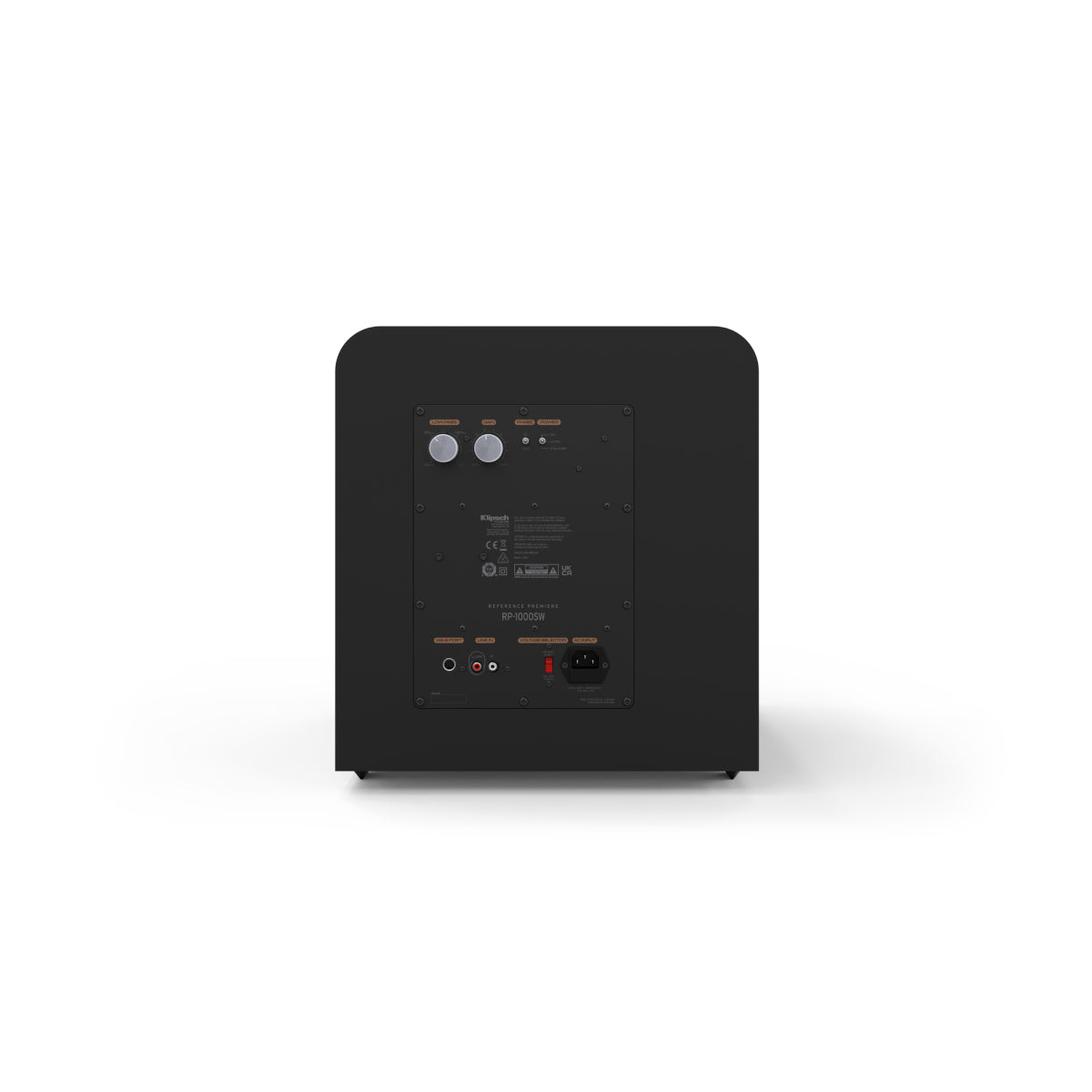 Black electronic device with control panel on a white background