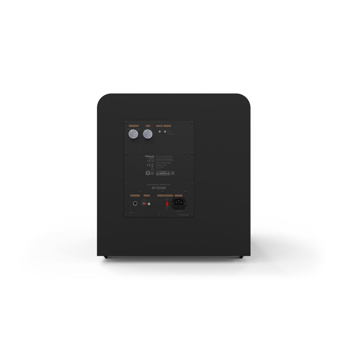 Black electronic device with control panel on a white background