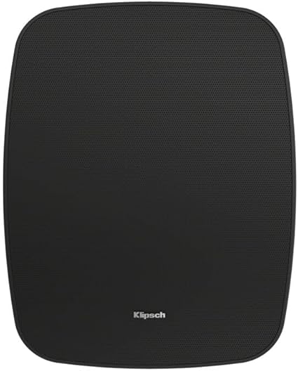 Black speaker grille with Klipsch logo on a white background