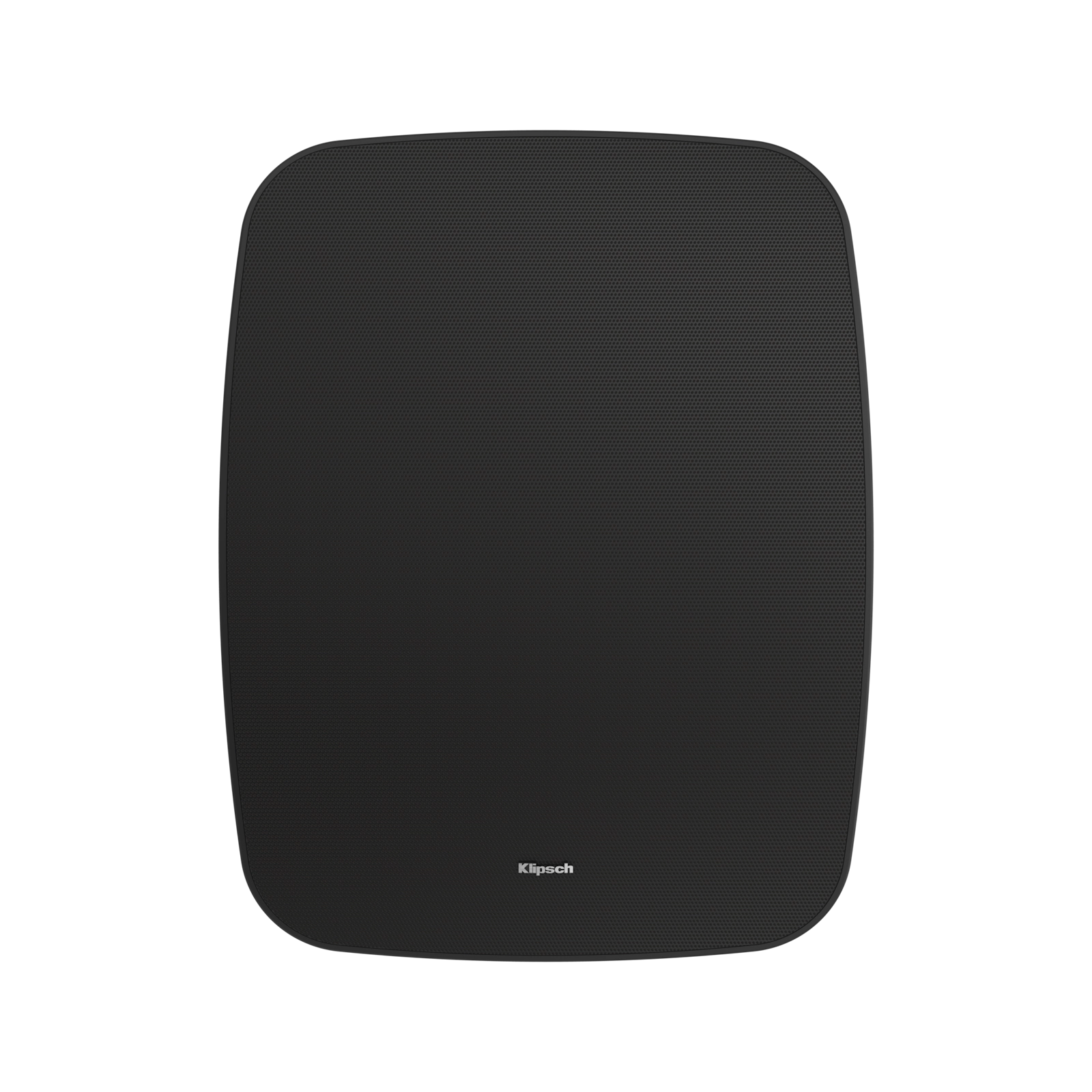 Black Klipsch speaker on a white background