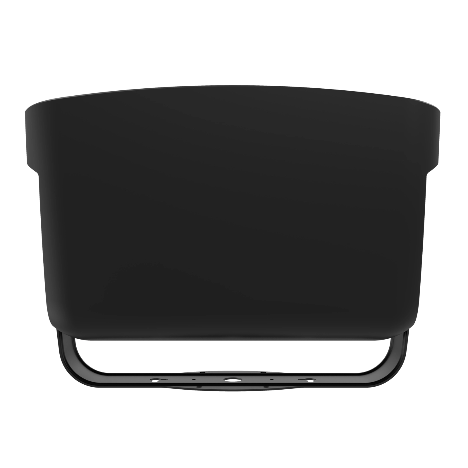 Black metal chair backrest on a white background