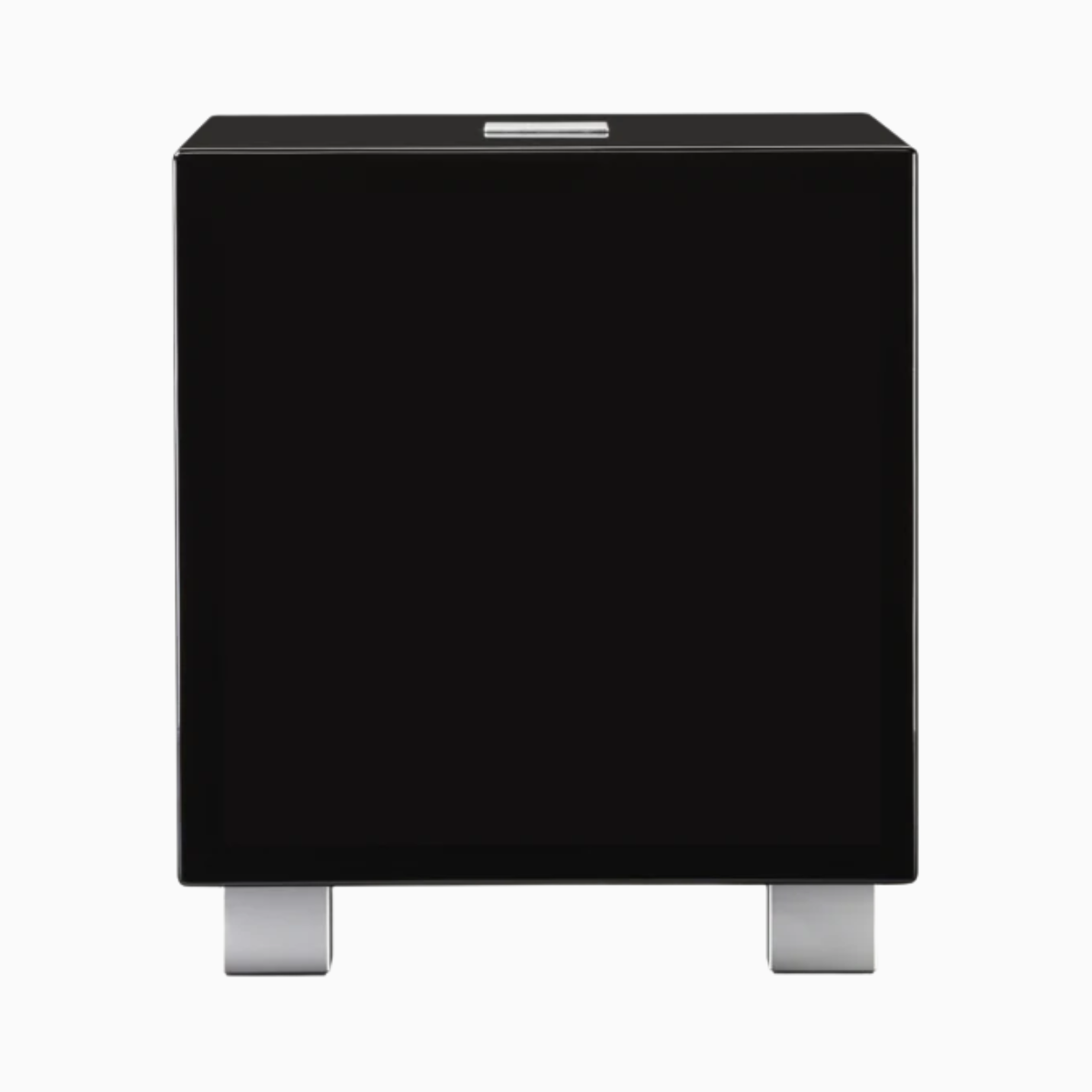 Rel subwoofer object with silver legs on a white background