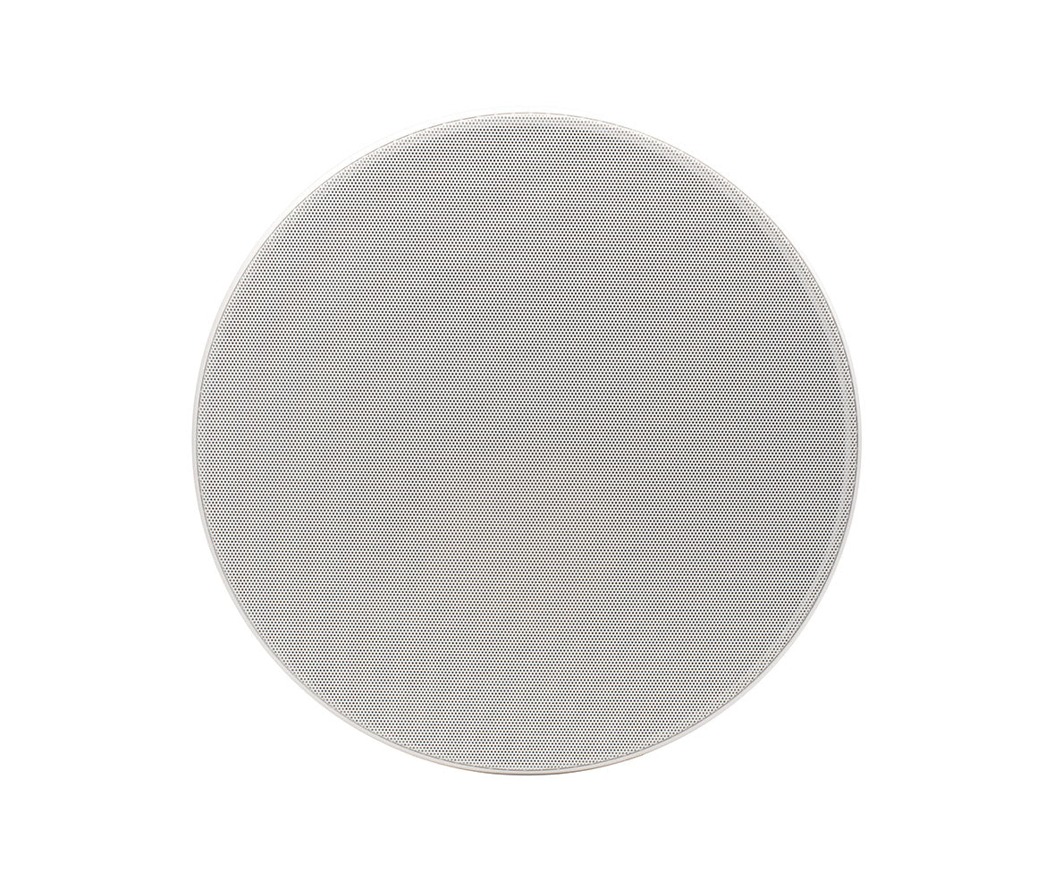 Round gray rug on a white background