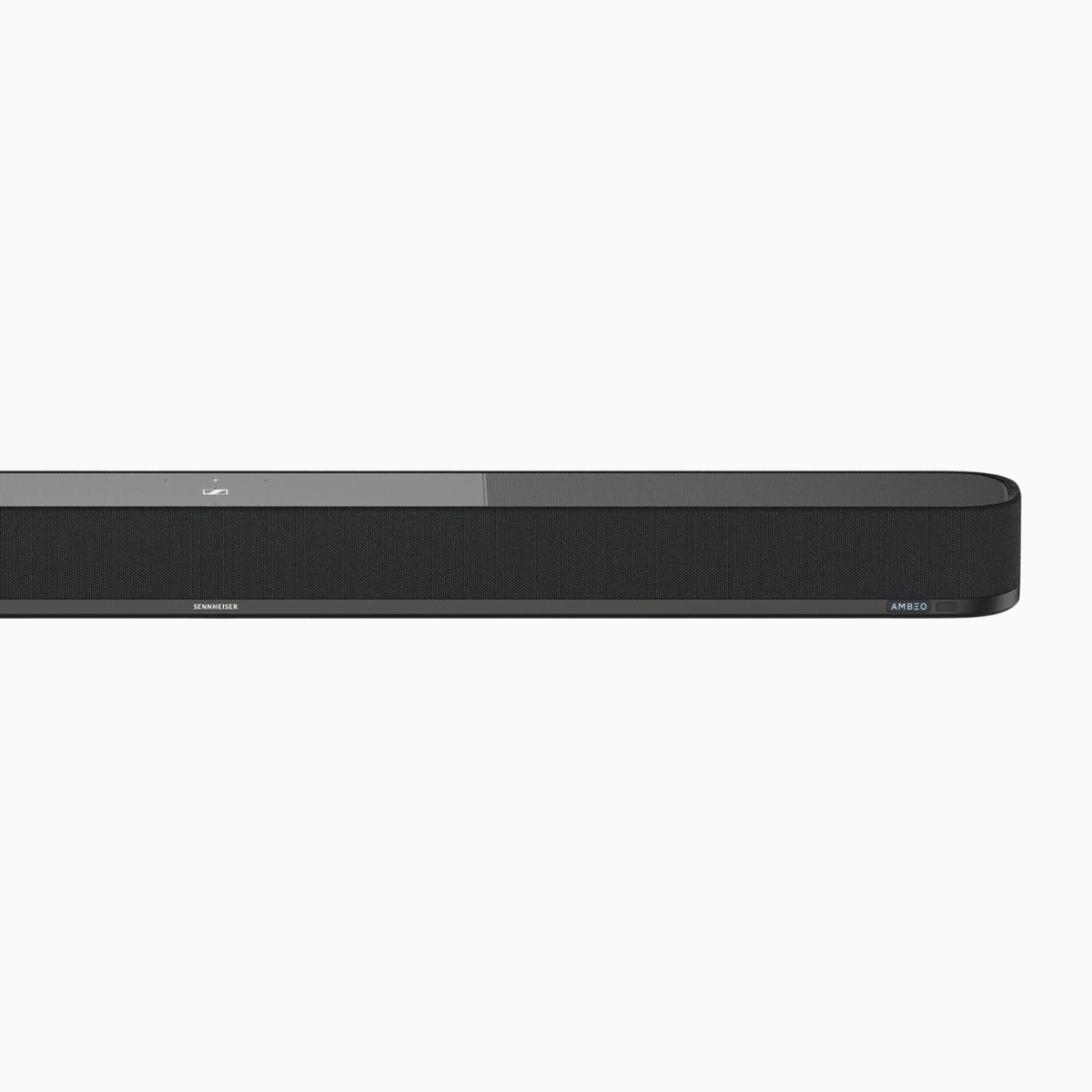 Black soundbar on a white background