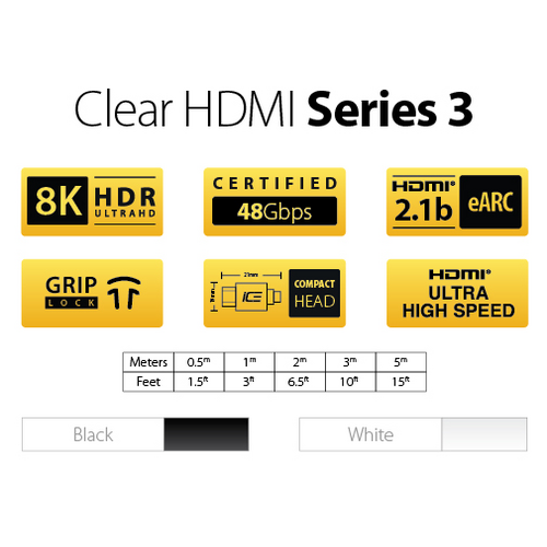 ICE Clear HDMI S3 8K 2m Ultra High-Speed HDMI 2.1 Cable