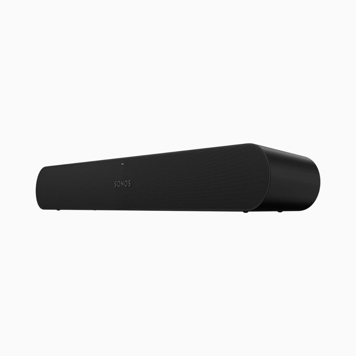 Black Sonos soundbar on a white background