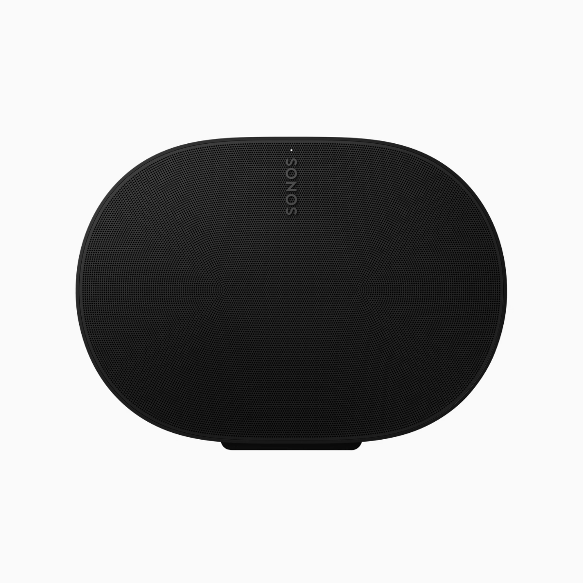 Black Sonos speaker on a white background
