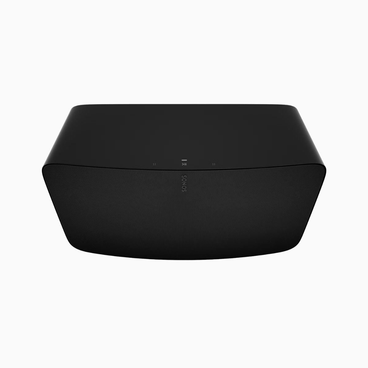 Black electronic device with 'Sonos' branding on a white background