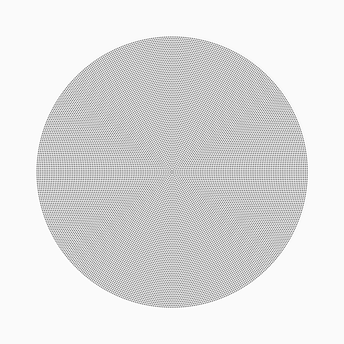 Circular pattern with black dots on a white background