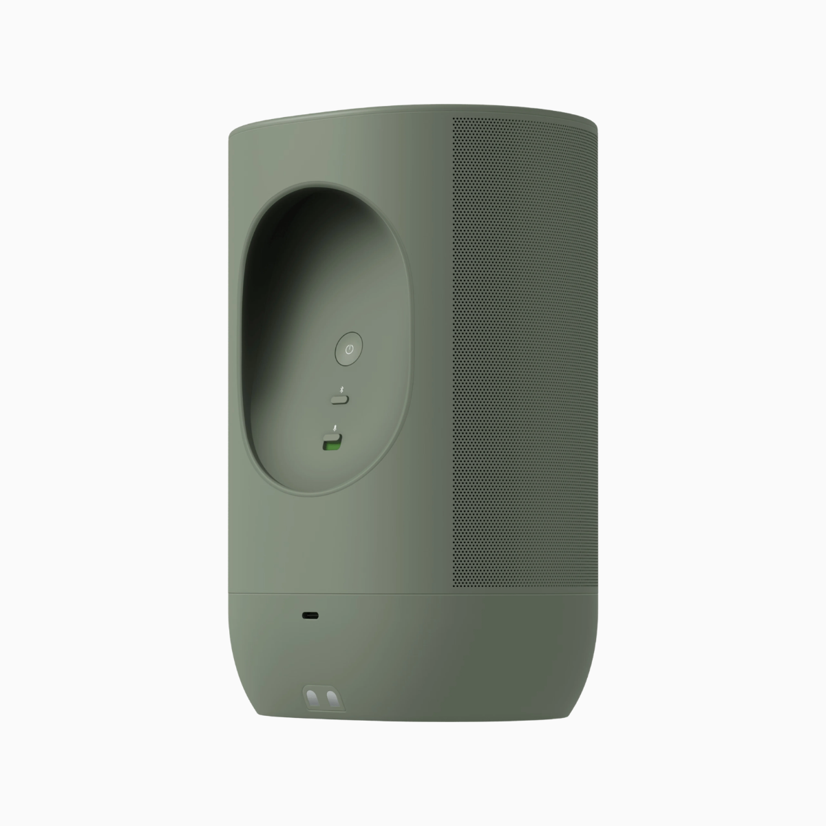 Green speaker on a white background