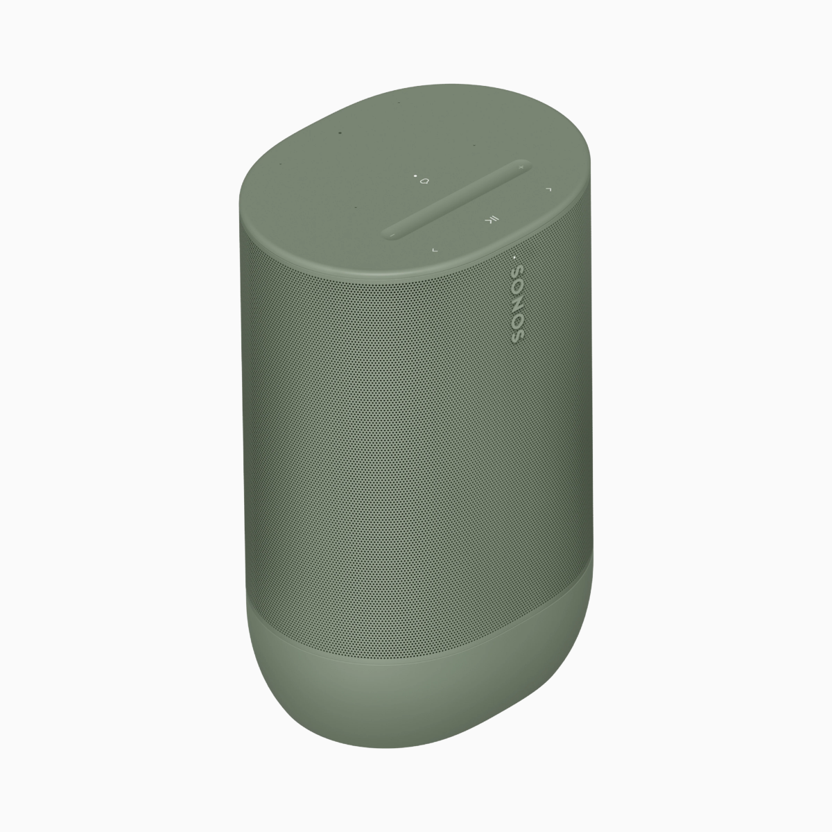 Green Sonos speaker on a white background