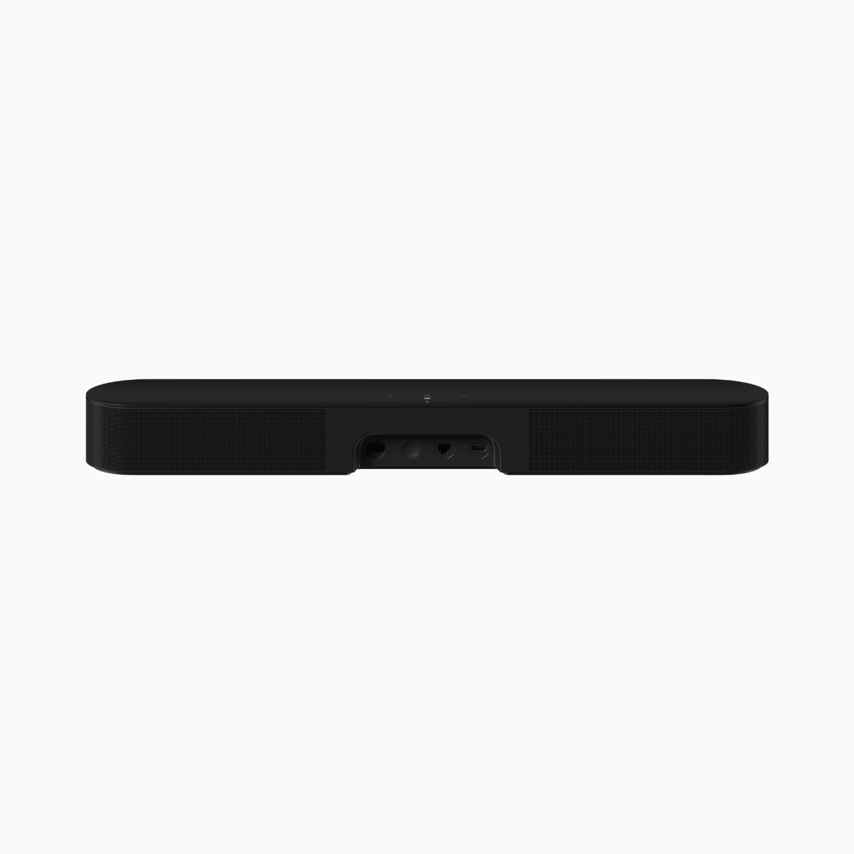 Black soundbar on a white background