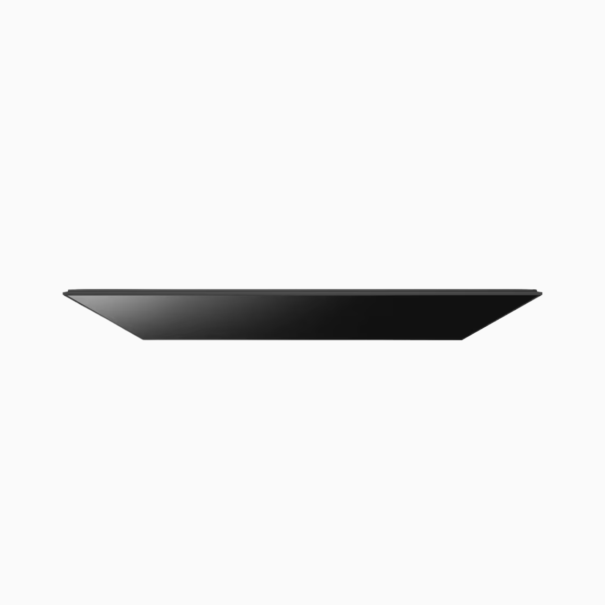 Black rectangular object on a white background