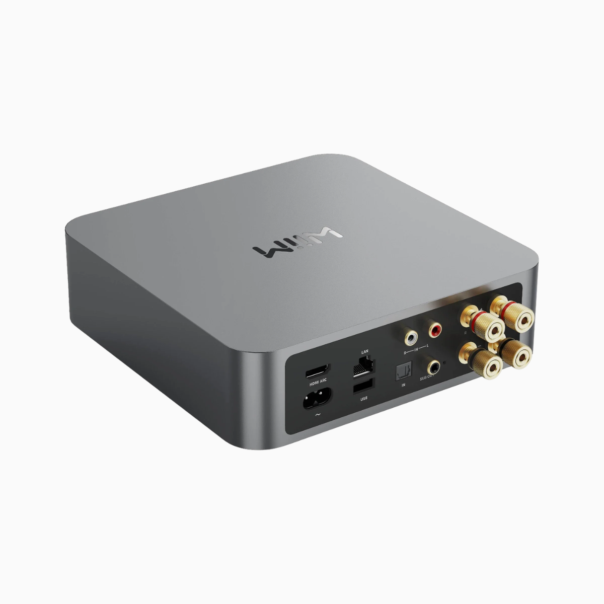 wiim device with multiple ports on a white background