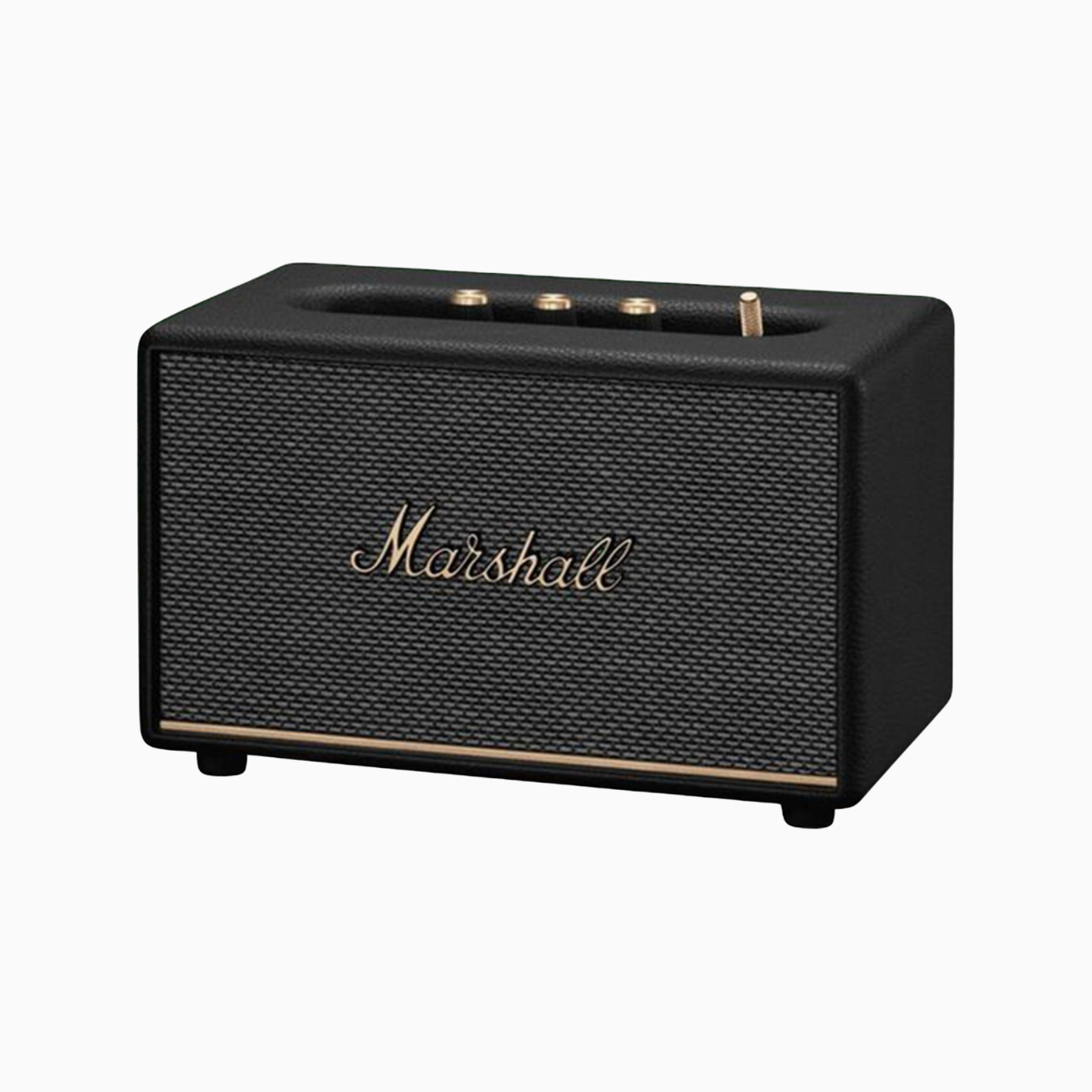 Black Marshall speaker on a white background