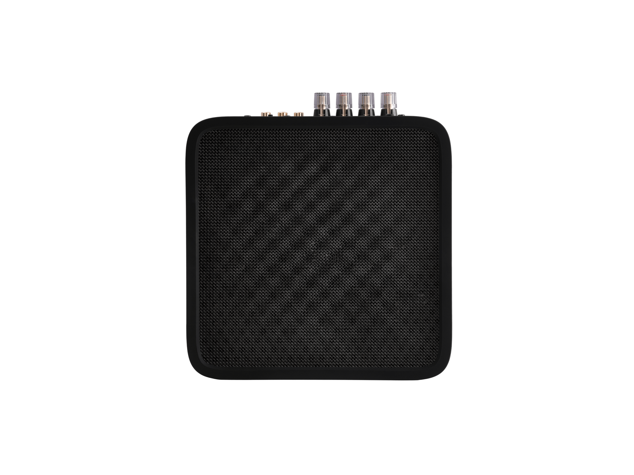 Black electronic device with antennas on a white background