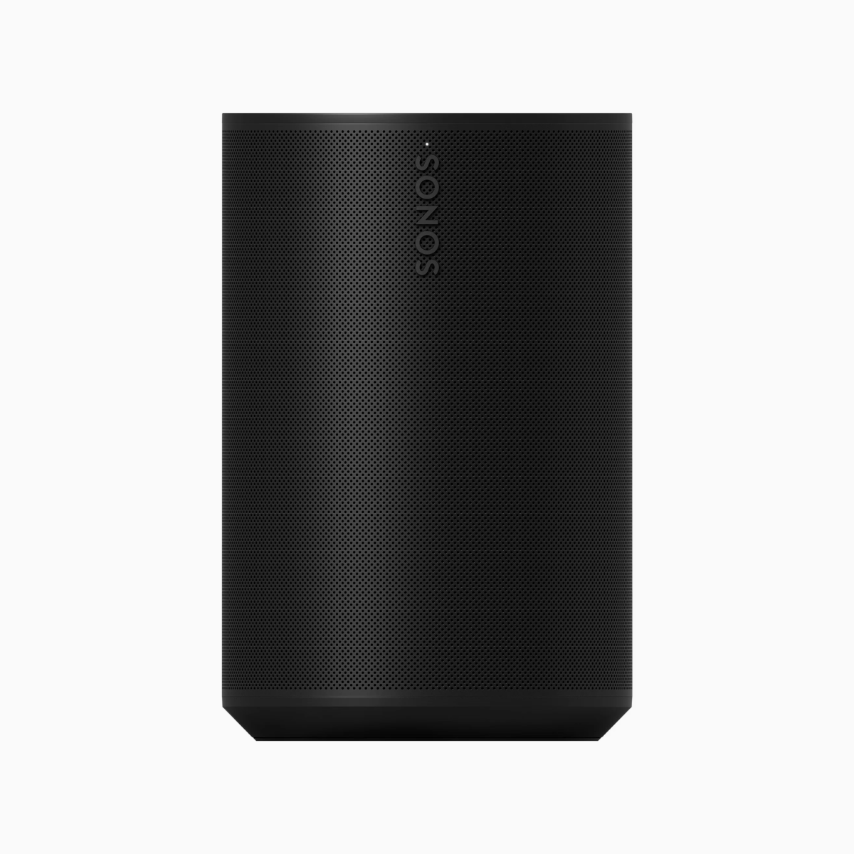 Black Sonos speaker on a white background