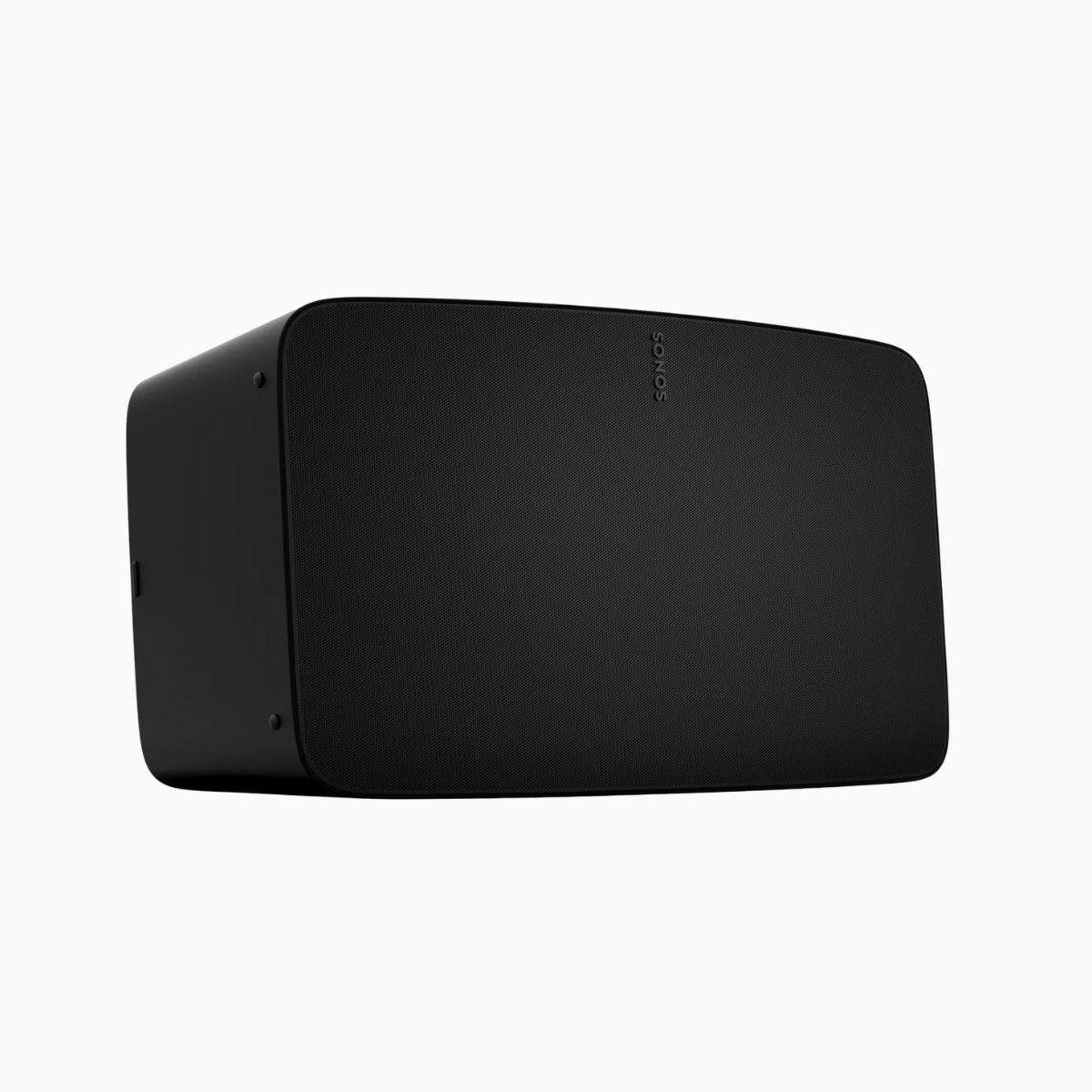 Black electronic device on a white background