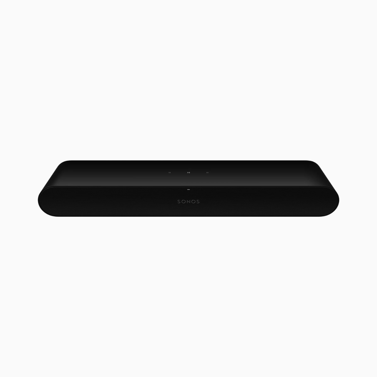 Black Sonos speaker on a white background