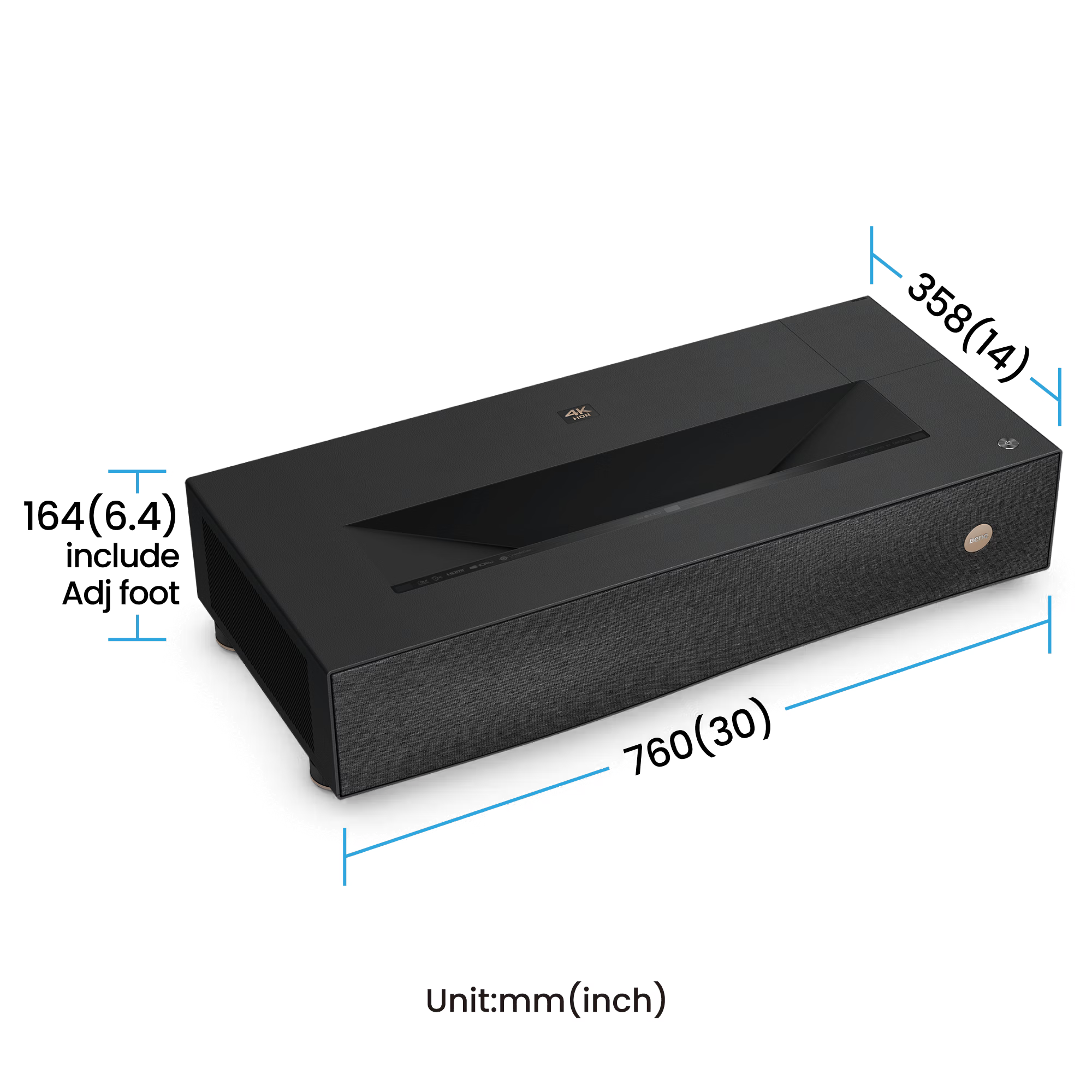 BenQ projector with brand logo on a transparent background