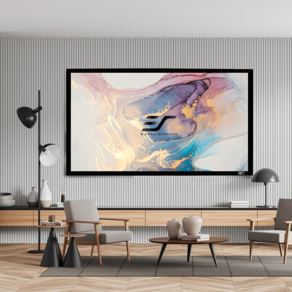 Elite Screens ER84WH1 Sable Frame Fixed Frame Projection Screen – 84 Inch