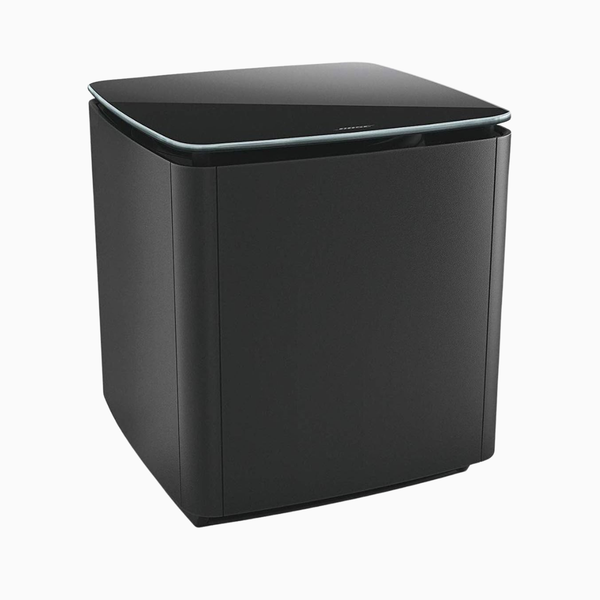Black subwoofer on a white background
