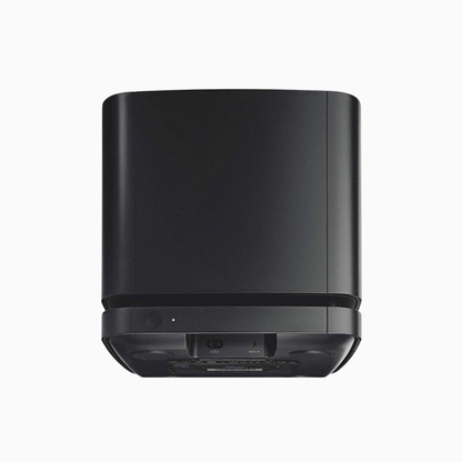 Black electronic device on a white background