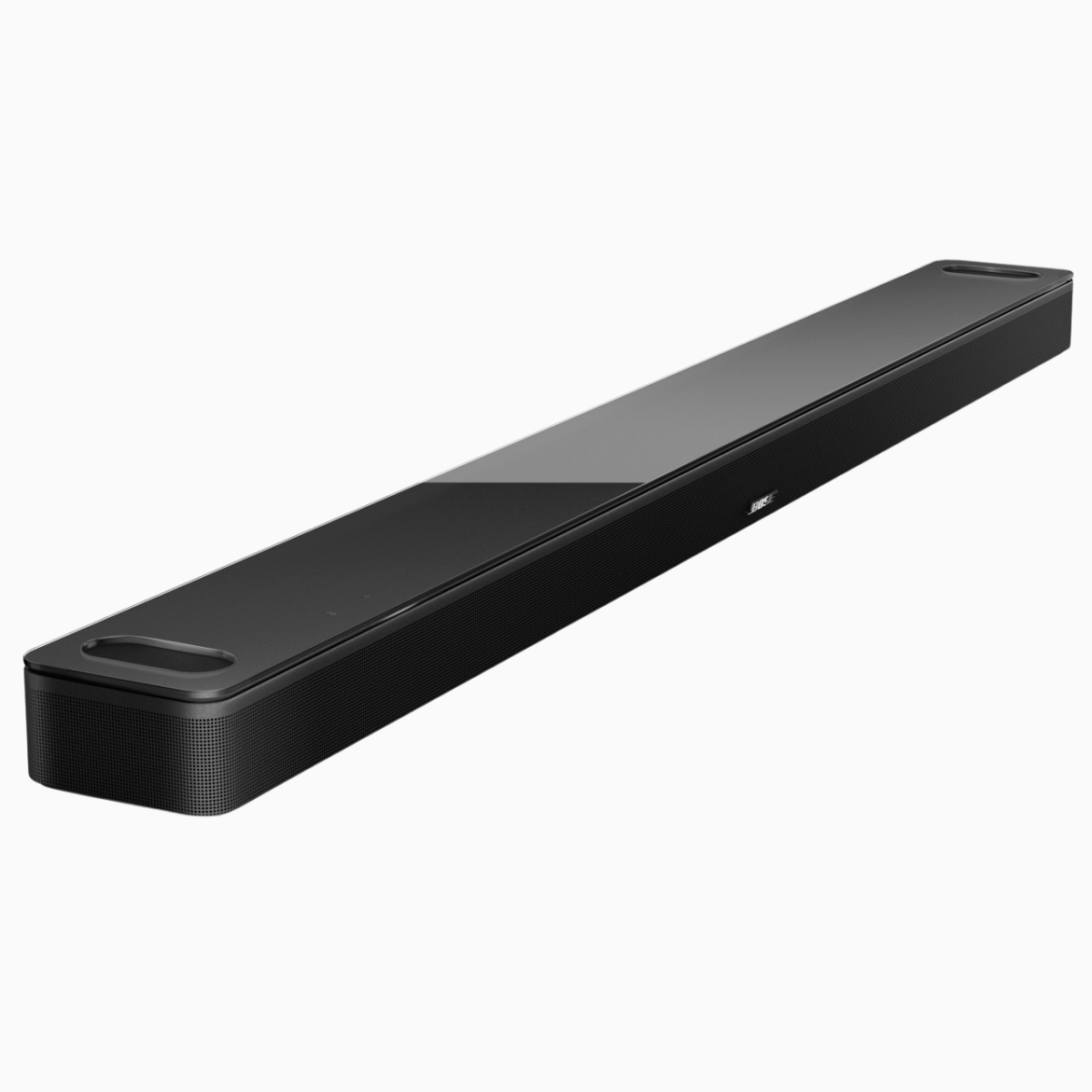 Bose black soundbar on a white background